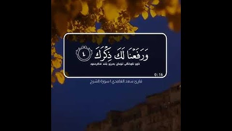سورة الشرح القارئ سعد الغامدي