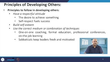 Lecture 60: Skills for Developing Others #CH26SP #swayamprabha