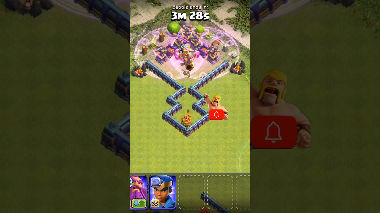 Scattershot 2 rage spells tower builder's hut vs all heroes (clash of clans)