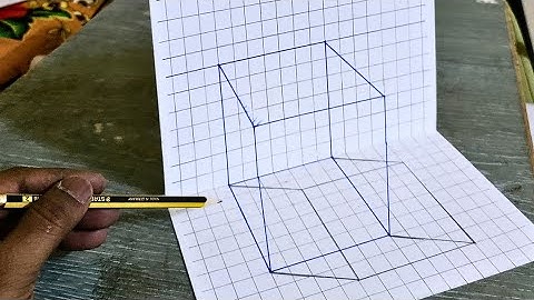 how to draw a wireframe cube -3d on graph paper #3dart #3ddrawing #trickart