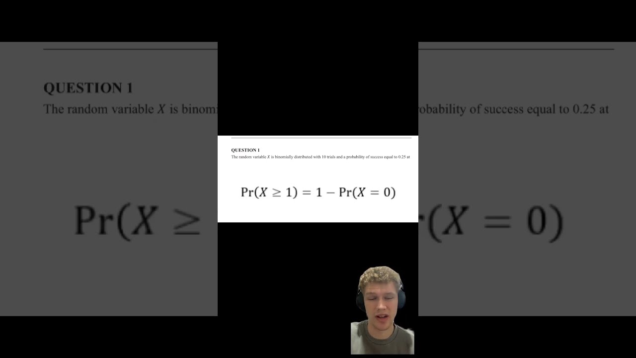 Maths Methods Calculating The Binomial Probability For At Least 1 Out Of 10 Shots Part 2 