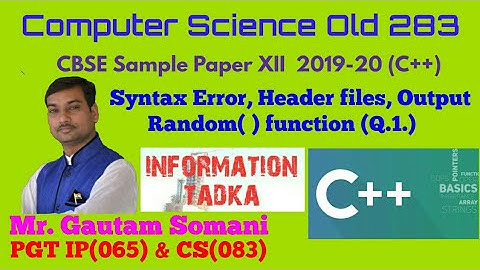 Computer science old C++ (283) CBSE class 12 solved sample paper Q.1.