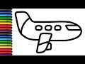 How to Draw a Simple Airplane for Kids Step by Step | Easy Passenger Plane Drawing