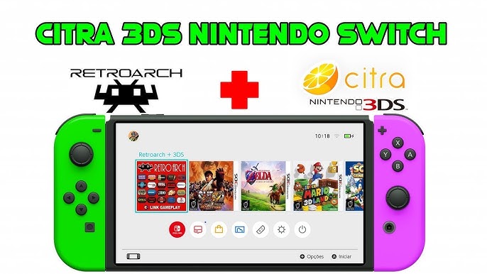 Retroarch + Citra 3DS + Bios Já Configurado - Nintendo Switch ( Software ou  Mod Chip ) 