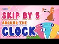 Skip around the clock  telling time to the nearest 5 minutes  2nd grade math  espark music