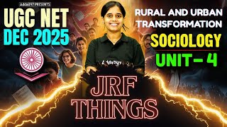 UGC NET Sociology | UGC NET Sociology Unit 4 Rural And Urban Transformation By Ritu Mam