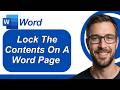 How to Lock the Contents on a Word Page | Microsoft Word Tutorials [2026 Guide]