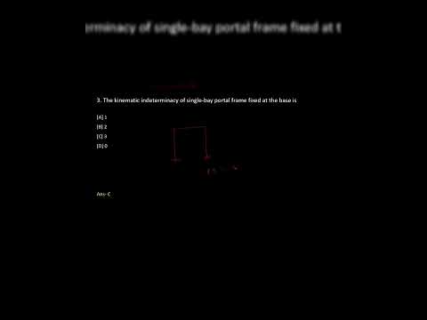 The kinematic indeterminacy of single-bay portal frame fixed at the base is || Analytics ||