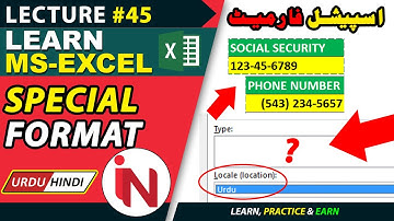 Special Formatting in Excel | Formats for Phone Numbers | Lecture 45