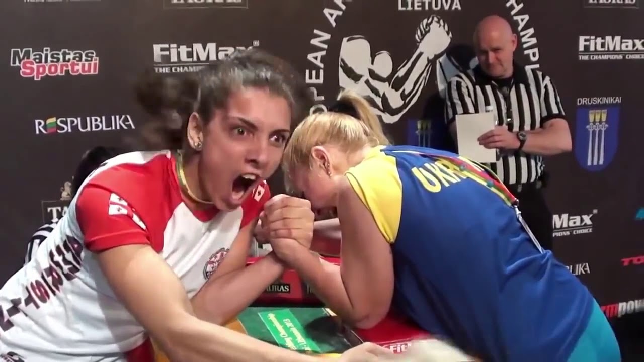 16 Crazy Women's Arm Wrestling vs Ukraine YouTube