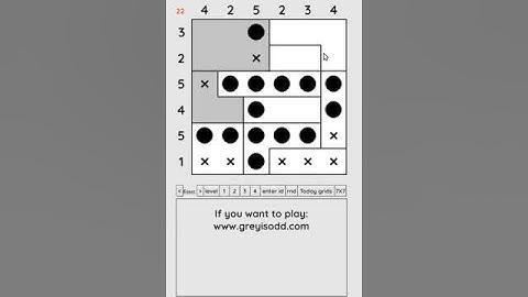 Grey is Odd - Today grids. Solution level 1 6X6 dated 04-10-2024