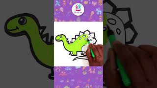 Dibujo de Dinosaurio Fácil #shorts #chikiarte #dibujosfaciles