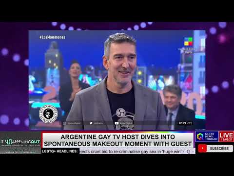 Argentine Gay TV Host Dives Into Spontaneous Makeout Moment With Guest