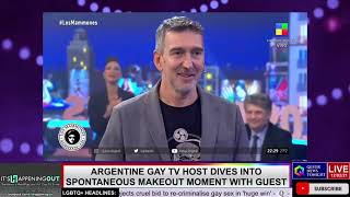 Argentine Gay TV Host Dives Into Spontaneous Makeout Moment With Guest screenshot 4