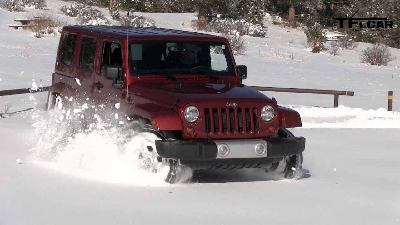 jeep wrangler in snow