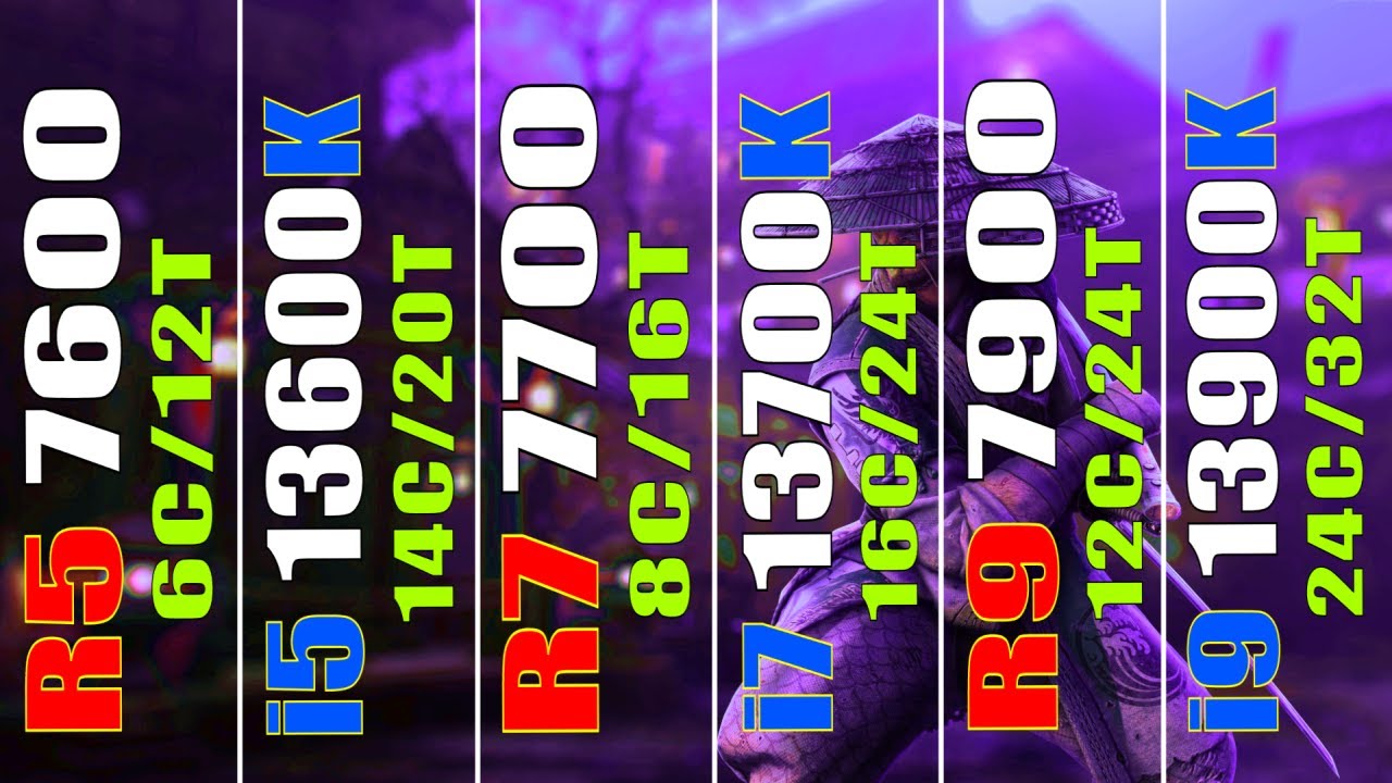 R5 7600 Vs I5 13600K Vs R7 7700 Vs I7 13700K Vs R9 7900 Vs I9 13900K r5-7600-vs-i5-13600k-vs-r7-7700-vs-i7-13700k-vs-r9-7900-vs-i9-13900k