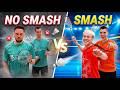 Can Ex-pros win without smashing? (Badminton challenge)