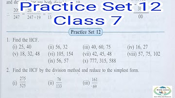 practice set 12 class 7th || chp 3 HCF & LCM | std 7 maths Maharashtra State Board