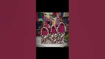 Túi vải Canvas Mèo hoa xanh màu đỏ đô có quai xách đựng bình ly dung tích tối đa 710ml