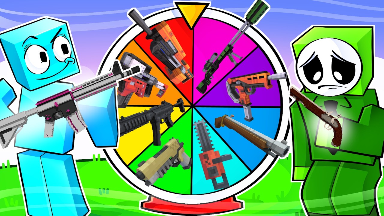 Sobreviva a Roleta de Armas no Minecraft!
