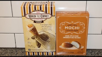 Trader Joe’s Pumpkin Ginger Hold The Cone Ice Cream Cones & Caramel Apple Mochi Review