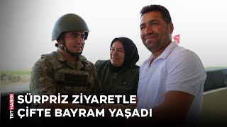 Sınırda Nöbet Tutan Askere Ailesinden Bayram Sürprizi
