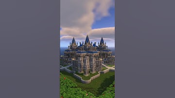 Minecraft Lapis Temple Castle Build Timelapse Tutorial Guide Huge Wizard Tower Upgrade#shortvideo