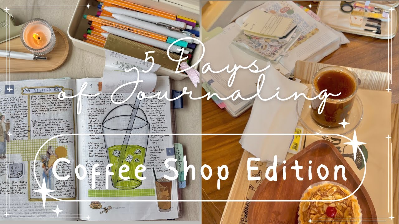 5 дней ведения дневника/Выпуск для кофейни #coffeshopjournaling #hobonichicousin #journaling #tampa