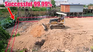 99.99% Successful The Project Filling Land Use Dump Truck 5T and Dozer D-20-p Pushing Stone & soil