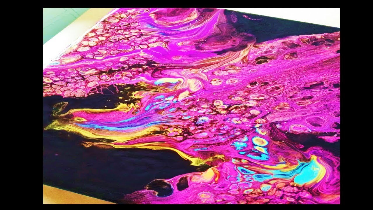 Swipe Balloon Smash Acrylic Fluid Art Acrylic Pouring - YouTube