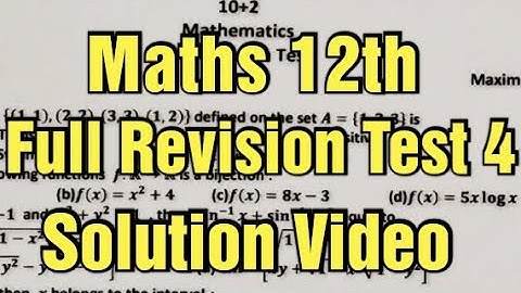 Full Revision Test | Maths Solution | Class 12th | PAS Test | Punjabi class study