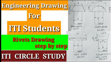 ITI Engineering Drawing | Rivets Drawing step by step in Marathi.  For ITI Students important video