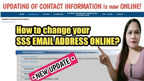 How to change or update  SSS EMAIL ADDRESS ONLINE?