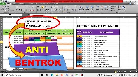 CARA MEMBUAT JADWAL PELAJARAN ANTI BENTROK DI EXCEL