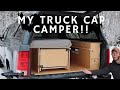 My Truck Cap Camper I Built With ZERO Woodworking Experience!! (One Week Build)