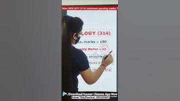 Nios Biology 314 minimum passing marks ? | Nios minimum passing marks  #ytshorts #kauserclasses