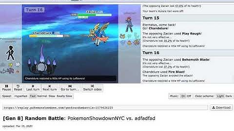 Pokemon Showdown Gen 8 Random Battle (1st Battle Video)
