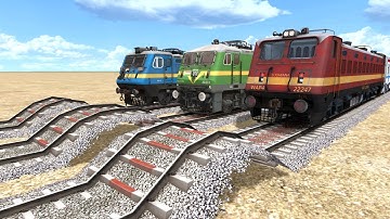 Trains vs 3 Massive Speed Bumpers – Train Simulator | Indian Railways | Train Speed Breakers