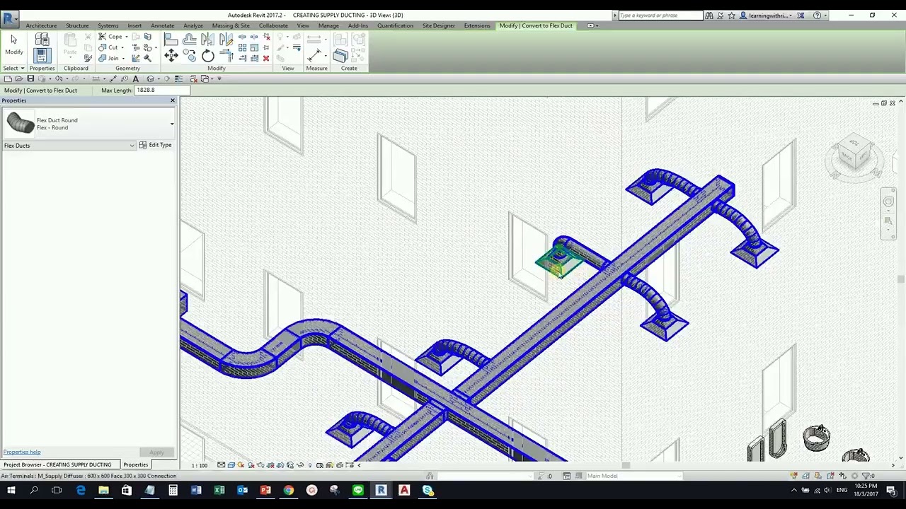 REVIT MEP EXAM REVIEW MODELING HOW TO CREATE SUPPLY DUCTING IN REVIT 2017