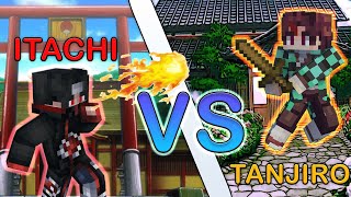 Itachi Vs Tanjiro - Minecraft Demon Slayer