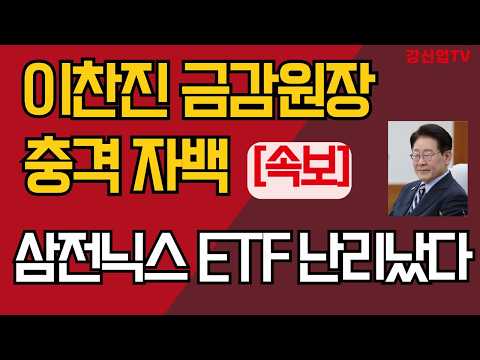 이찬진 <strong>금감원장</strong> 충격 자백/ 삼전닉스 ETF 상장 비리 난리났다