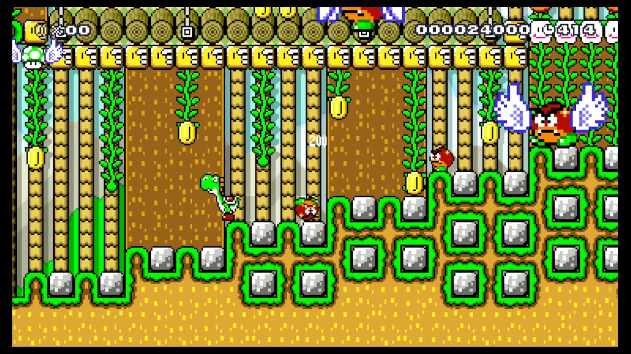 Goomba's Cliffside Exploration$$ by Andrew2121 - SUPER MARIO MAKER - NO COMMENTARY 1bf