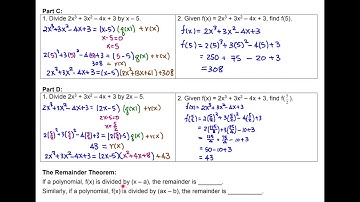Advanced Functions 1_3 The Remainder Theorem