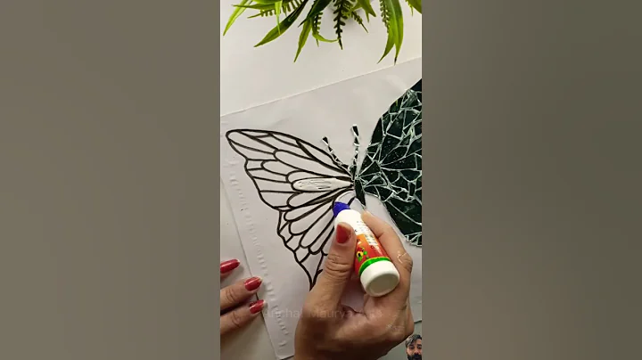 DIY butterfly 🦋 | Broken mirror craft ideas | Easy way to make mirror art |#shorts #trending