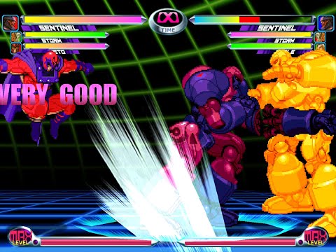 MvC2 - Sentinel 100% damage unblockable loops (no meter) with MSS