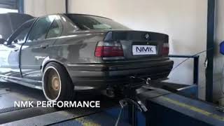 Crazy E36 turbo shooting NMK performance