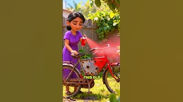 🚲✨ Van oude roestige fiets naar gloednieuwe fiets! ❤️#NewCycleDay #MomMagic #KidsInspiration