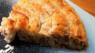 BUREK sa mesom(sukani domaći kore 🔥🔥🔥Burek with meat (wound homemade crusts) 🔥🔥🔥