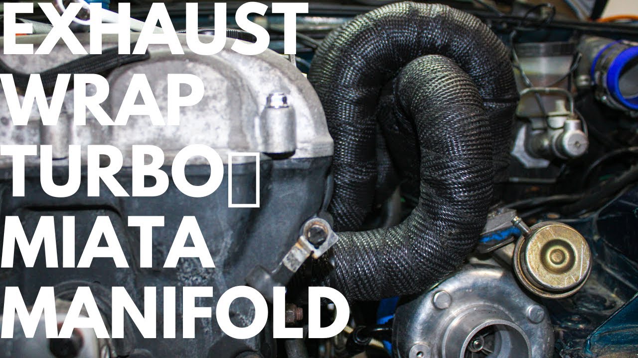 Wrapping Turbo Miata Manifold With Black Titanium Wrap