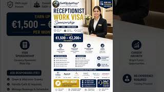 Receptionist Work Visa Sponsorship 2026 | Hotel Jobs Abroad | Earn €1,500–2,200+ Monthly | Apply Now